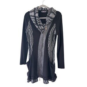 The Pyramid Collection Patchwork Boho Festival Tunic Length Zip Jacket M